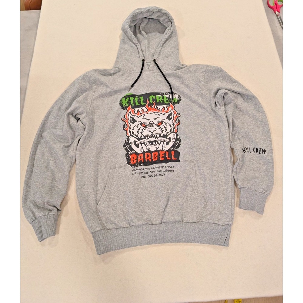 Kill Crew Barbell Hoodie Sweatshirt Mens Large Porrada Series Lifting Hoodie